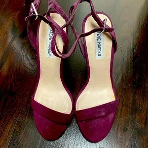 Steve Madden burgundy open toe heels size 9